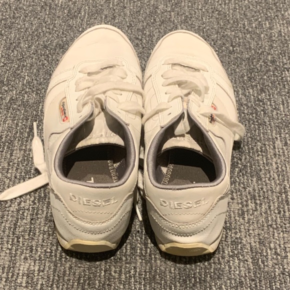 Vintage Diesel Classic White Leather Sneakers Low-Top Minimalist Design - Picture 4 of 6